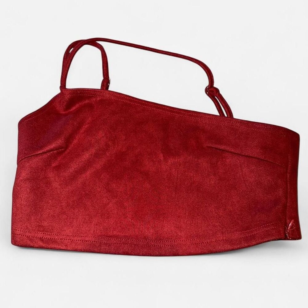 Urban-outfitters Women's Red and Burgundy Crop-top
